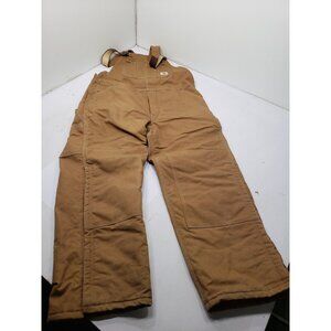 Carhartt Overalls Size 42x30 Brown Canvas Insulated Bibs Double Knee USA